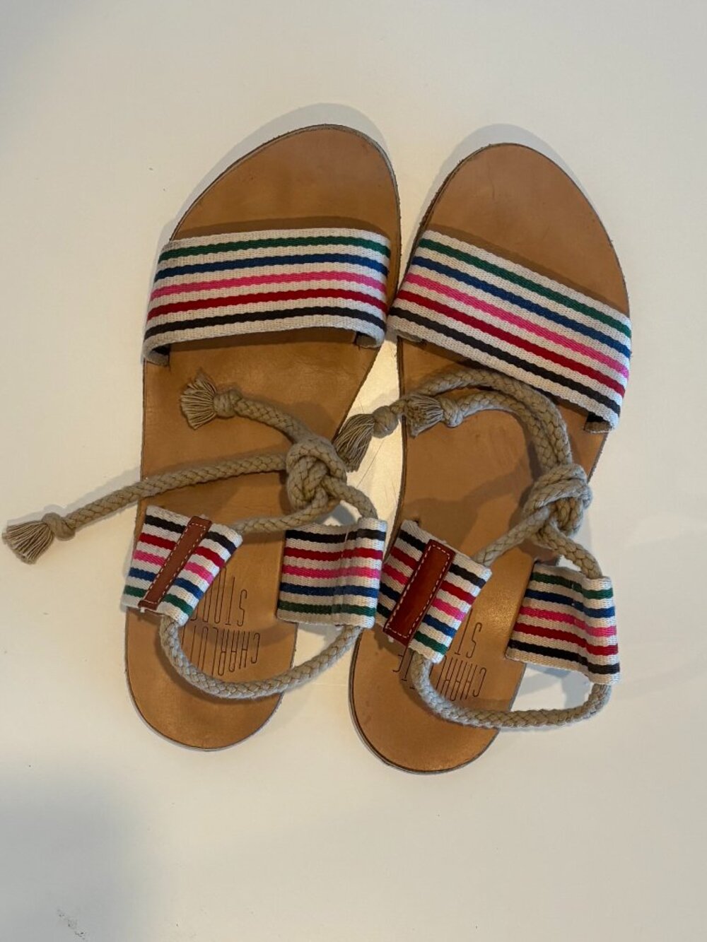 Charlotte Stone rope lace-up sandal - multicolor 37/6.5-7